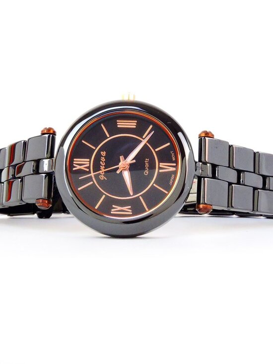Geneva Women’s Ceramic Bracelet Watch – 34mm Case –Gun Black or White + Gift Box main image 9